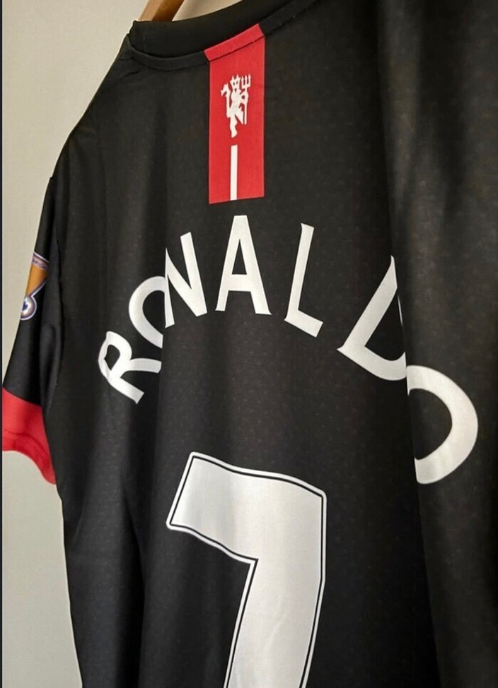 Erkek Siyah Ronaldo Baskılı Kısa Kollu Forma - Görsel 4