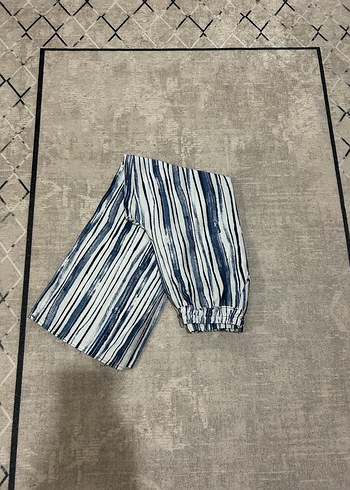 Kadın Mavi Bohem Keten Pantolon - Görsel 2