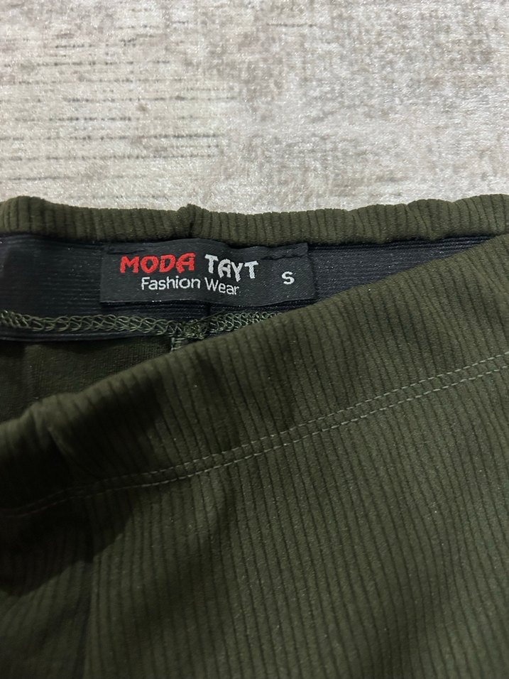 Kadın Yeşil Belli Kumaş Pantolon - Görsel 2