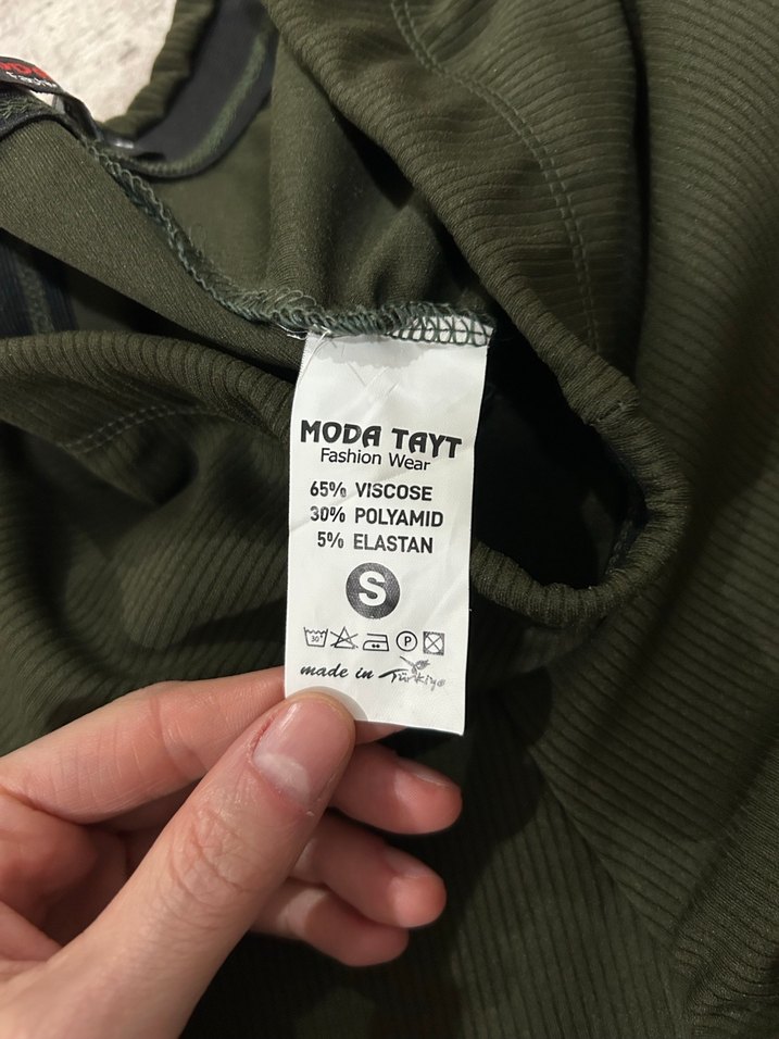 Kadın Yeşil Belli Kumaş Pantolon - Görsel 3