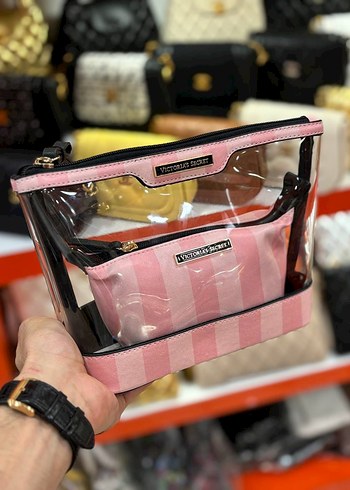 Victoria s Secret Victoria's Secret Pembe Şeffaf Makyaj Çantası