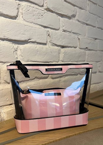 Victoria's Secret Pembe Şeffaf Makyaj Çantası