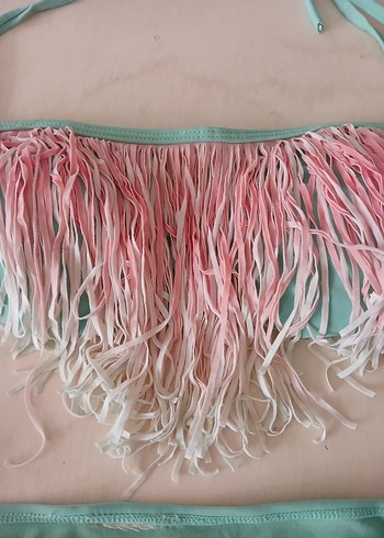 m Beden turkuaz Renk Püsküllü Turkuaz Mini Bikini