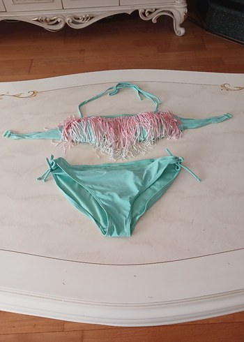Püsküllü Turkuaz Mini Bikini