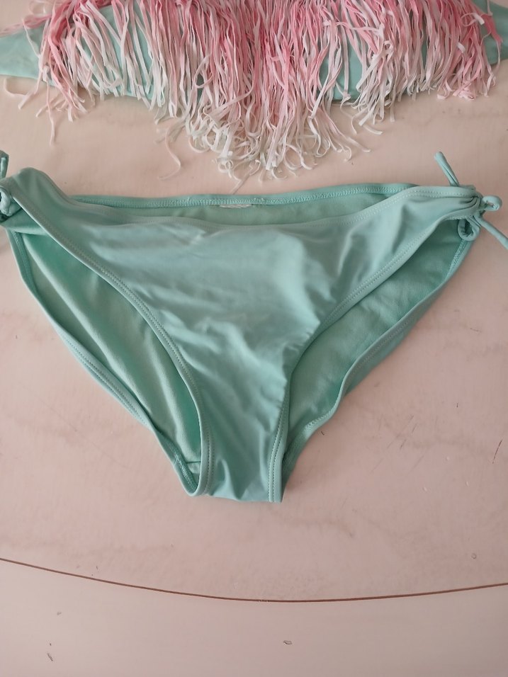 Püsküllü Turkuaz Mini Bikini - Görsel 5