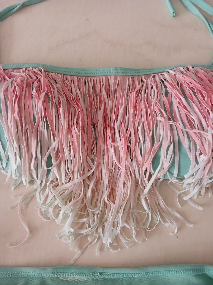 Püsküllü Turkuaz Mini Bikini - Görsel 4