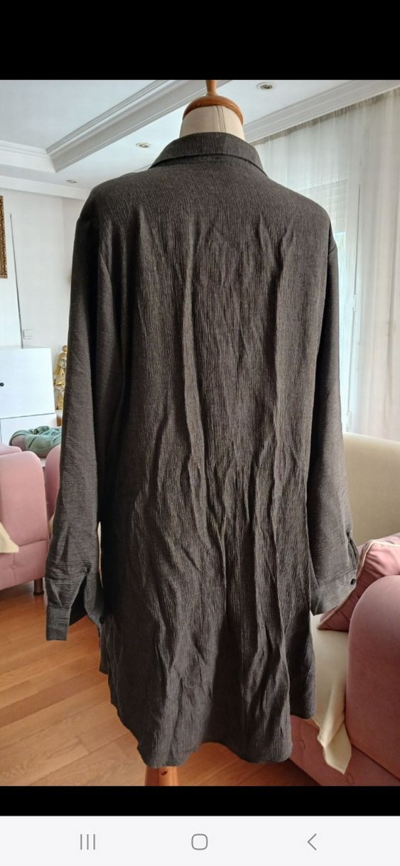 Gri Uzun Kollu  Gömlek - Görsel 2
