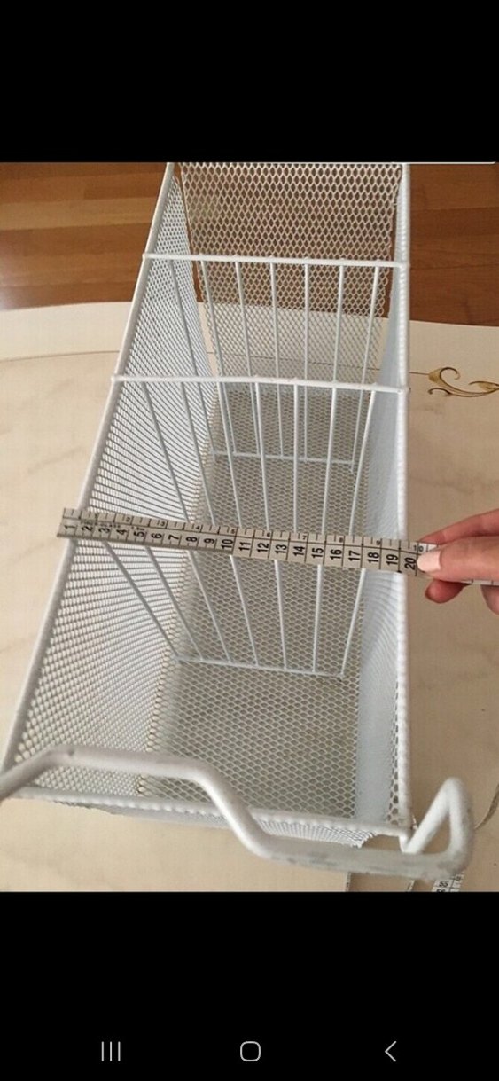 Beyaz Metal Askılı Dolap Düzenleyici Sepet - Görsel 4