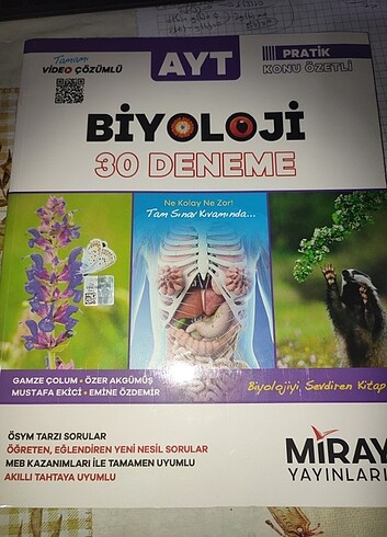 Miray Yayınları AYT 30lu Biyoloji Denemeleri 2023-2024