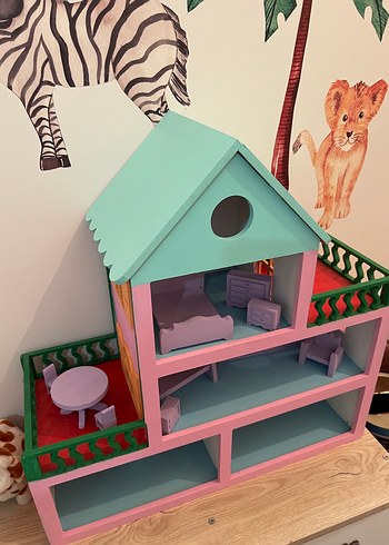  Beden El emeği boyalı kaliteli Ahşap bebek Oyun Evi