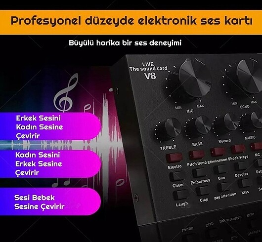 Beden V8 Ses Kartı Mixer Sıfır Kutulu
