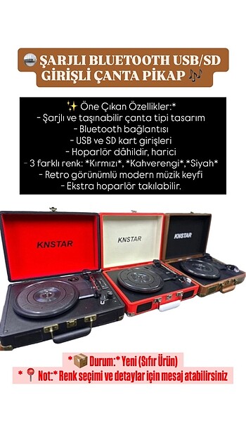 ÇANTALI BLUETOOTHLU PİKAP ŞARJLI