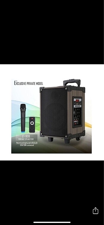 LT 908 TEK MİKROFONLU BLUETOOTH HOPARLÖR KARAOKE