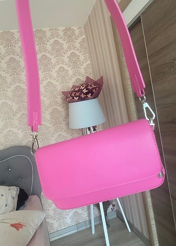 Beden pembe Renk Pembe Deri Kadın Omuz Çantası