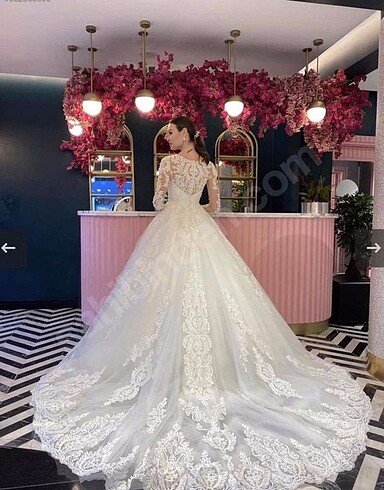 40 Beden beyaz Renk Aysira Prenses Model Gelinlik