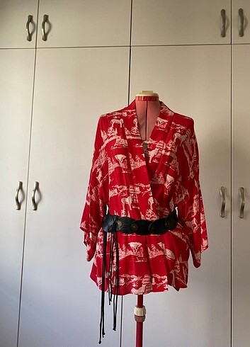 l Beden kırmızı Renk Mudo kırmızı kimono