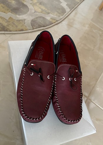 Bordo Deri Erkek Loafer Ayakkabı