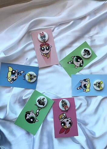  PowerPuff Girls rozet pin(adet fiyatı)