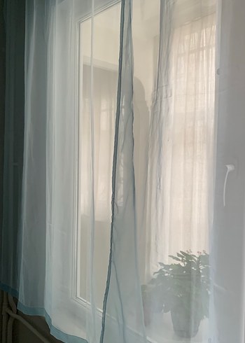 Beden mavi Renk Mavi Tül Perde 3metre