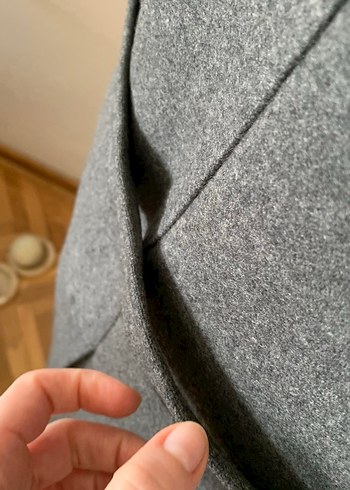 Gri Kemerli yün Erkek Kaban - Görsel 15