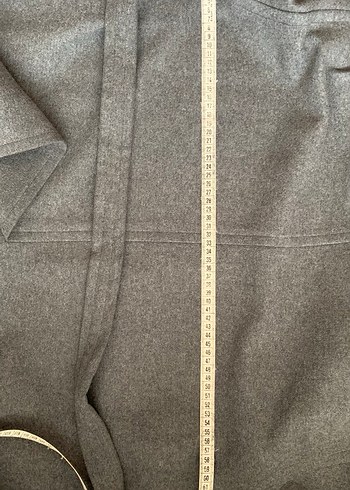 Gri Kemerli yün Erkek Kaban - Görsel 13