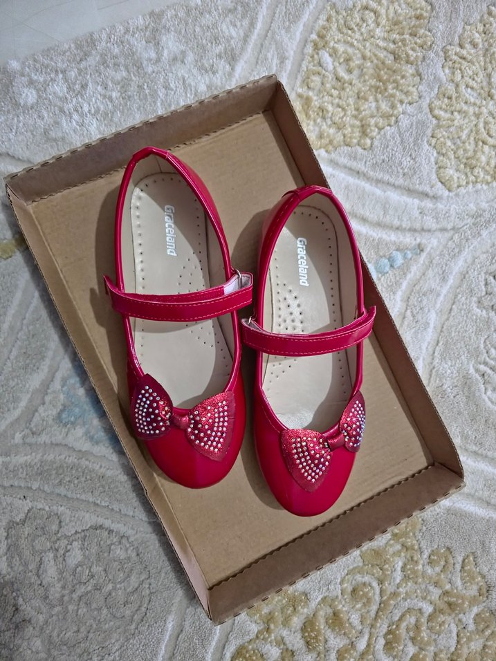 Kız Çocuk Kırmızı Fiyonklu Babet - Görsel 4