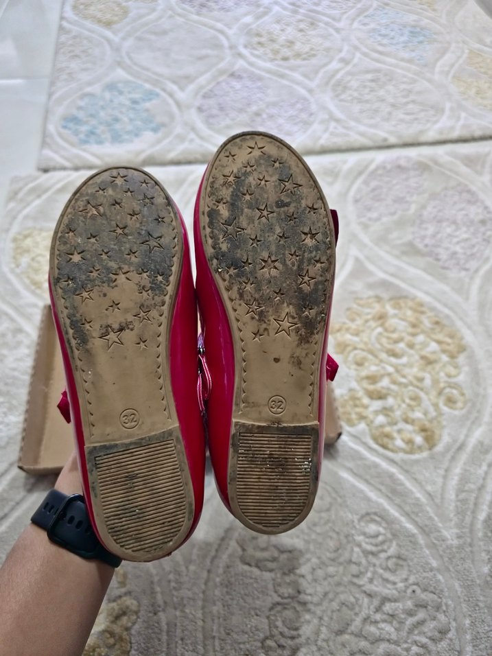 Kız Çocuk Kırmızı Fiyonklu Babet - Görsel 3