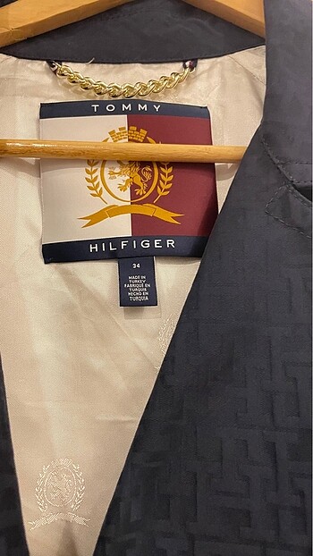 34 Beden siyah Renk Tommy Hilfiger Trençkot