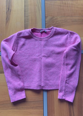 Pembe Bisiklet Yaka ZARA Kadın Triko Kazak
