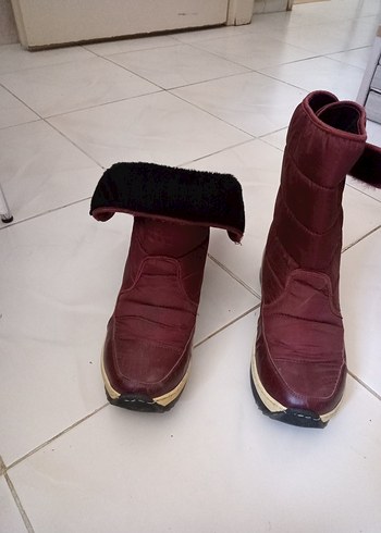39 Beden Bordo Kadın Dolgu Topuk Kauçuk Bot