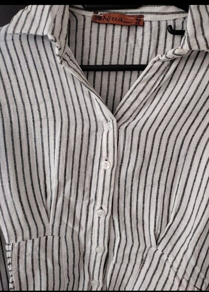 KADIN ÇİZGİLİ GÖMLEK - Görsel 3