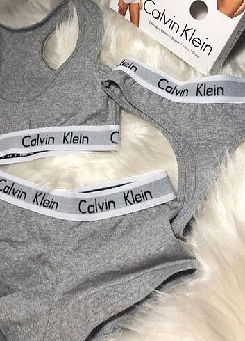 s Beden gri Renk Calvin Klein 3 lü Set Büstüyer 