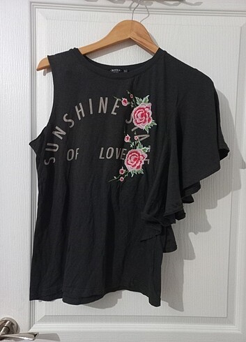 Bershka salaş asimetrik tshirt