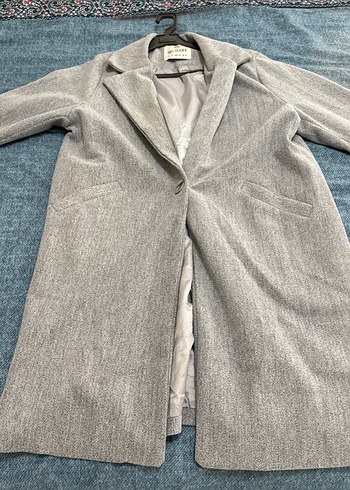 Gri Uzun Klasik Kaban - Görsel 2