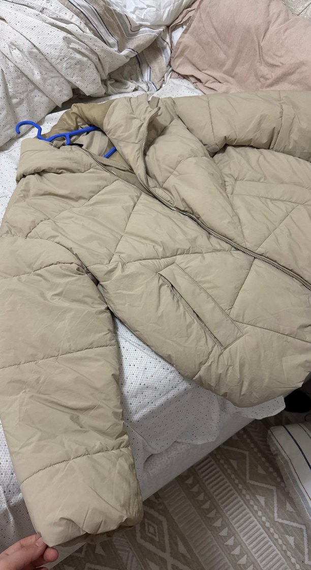 Bej Kadın Midi Kışlık Mont - Görsel 2