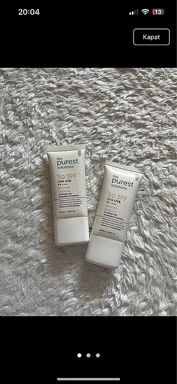 The purest güneş kremi ve la roche posay yüz yıkama jeli