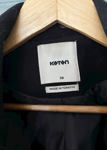 Siyah Çift Düğmeli kaşe Kaban - Görsel 3