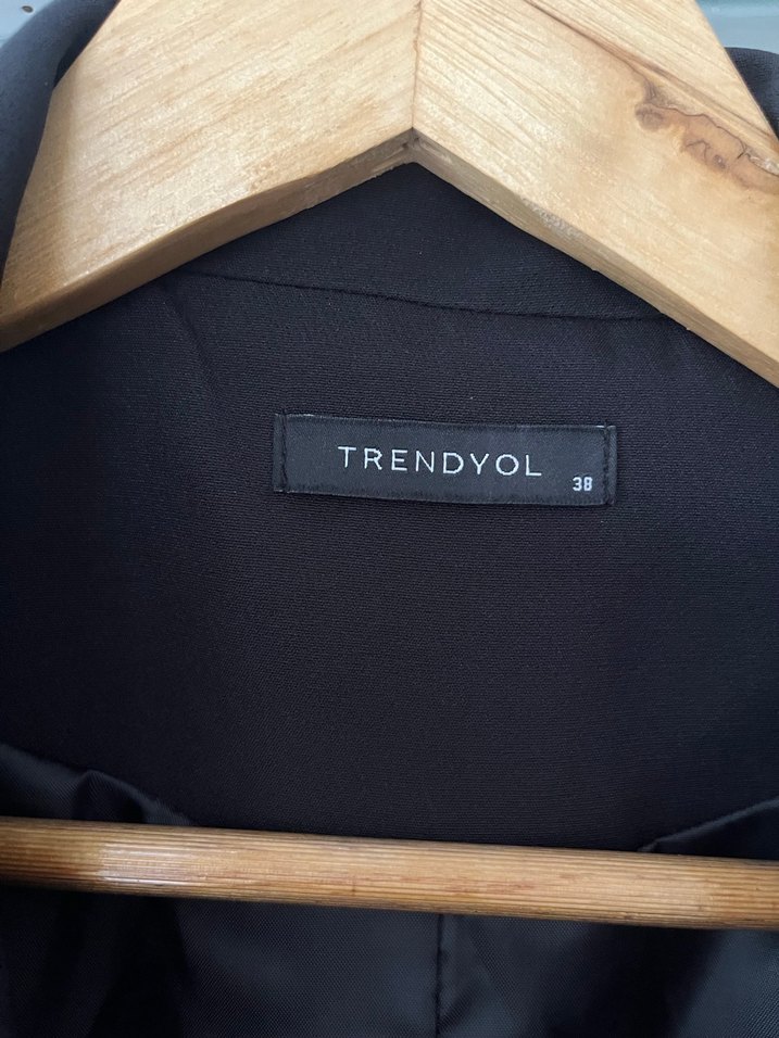 Kadın Siyah Düğmeli Blazer Ceket - Görsel 4