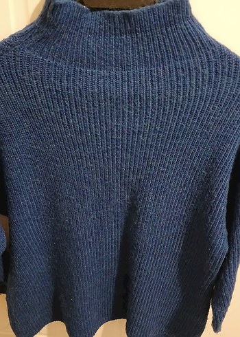 Kadın Lacivert Boğazlı Triko Kazak - Görsel 2