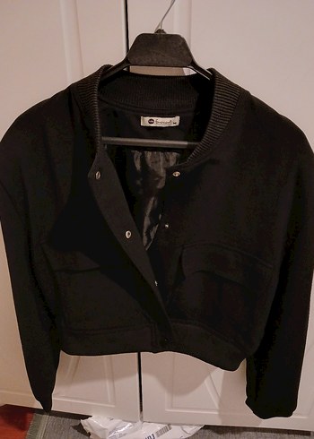 Düğmeli Siyah Kadın Süet Ceket - Görsel 2