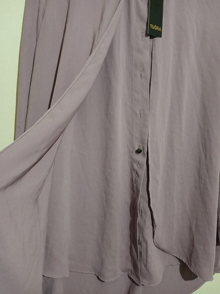 Uzun Kollu Mor Kadın Tunik - Görsel 4