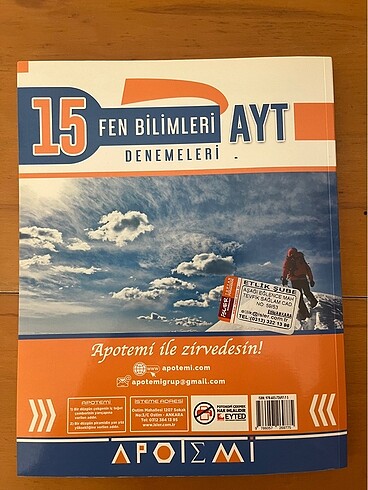Beden Renk Apotemi yayınları 15'li Ayt Fen Bilimleri Denemesi