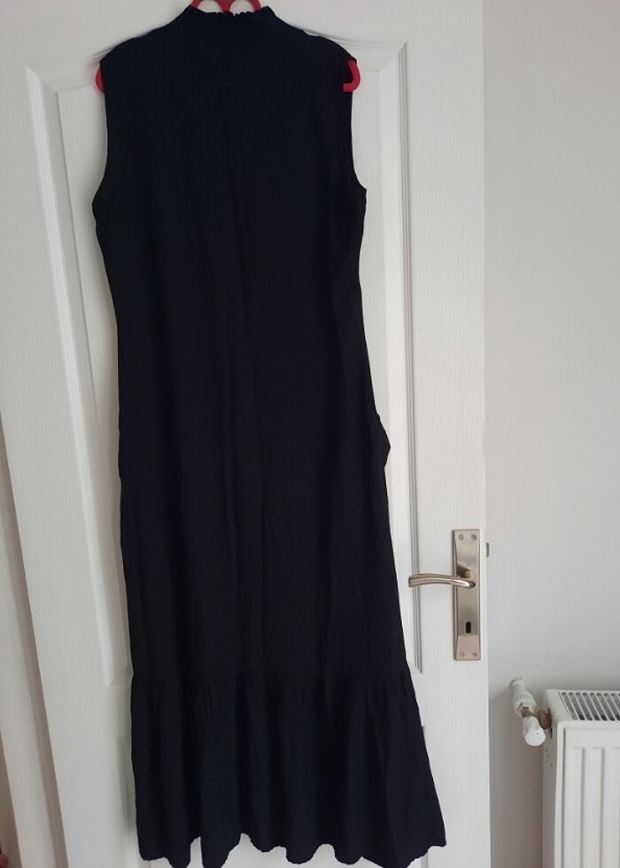 Siyah uzun ofis elbisesi - Görsel 2