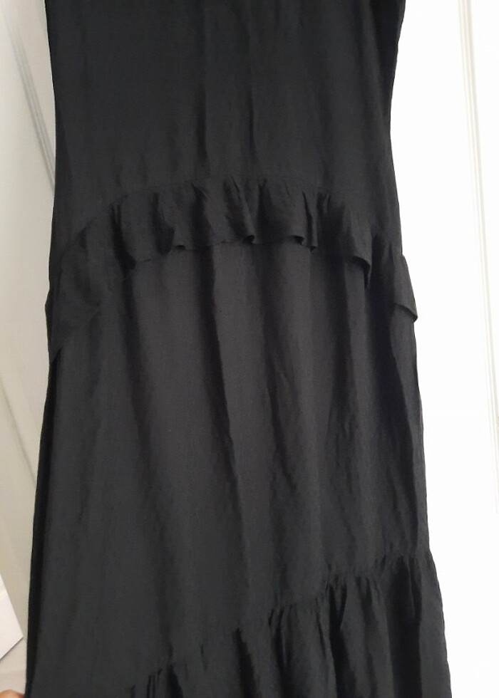 Siyah uzun ofis elbisesi - Görsel 3