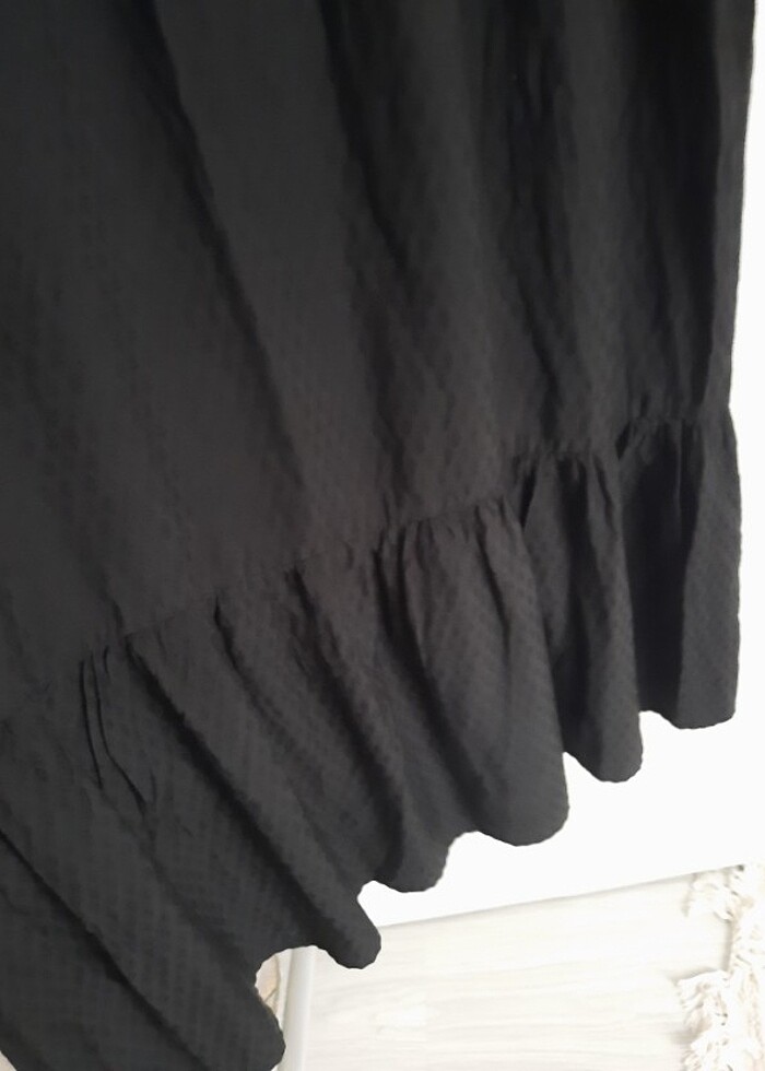 Siyah uzun ofis elbisesi - Görsel 5