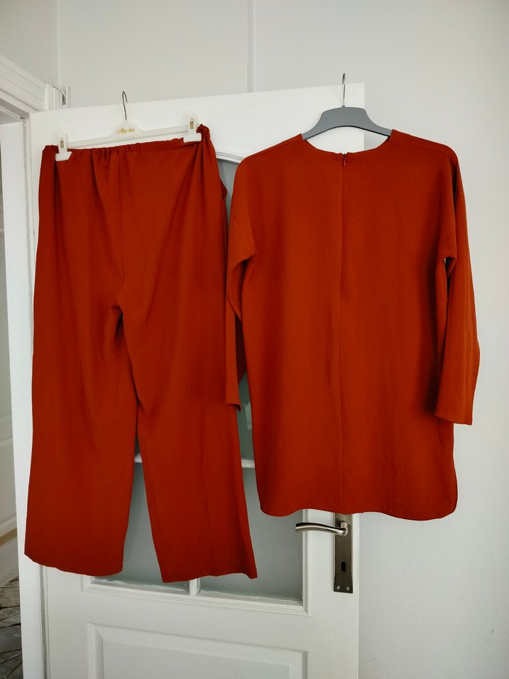 Kırmızı Kadın Uzun Kollu Salaş Tunik - Görsel 3