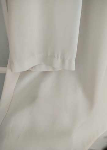 Beyaz Uzun Kollu Midi Tunik - Görsel 4