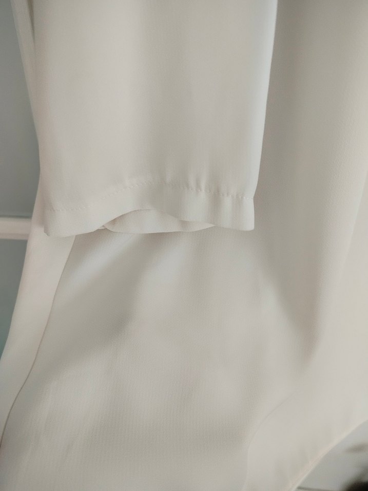 Beyaz Uzun Kollu Midi Tunik - Görsel 4
