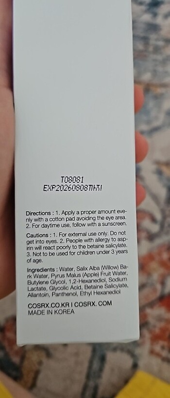 Beden Cosrx AHA/BHA Toner