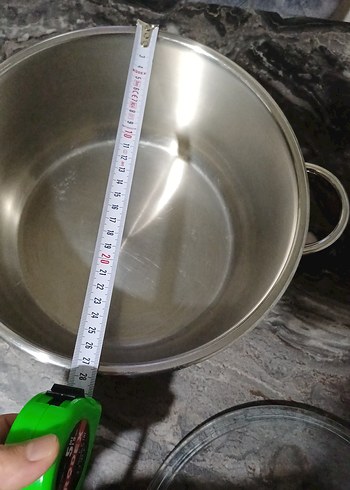  Beden Parlak Gri Kapaklı Derin Tencere
